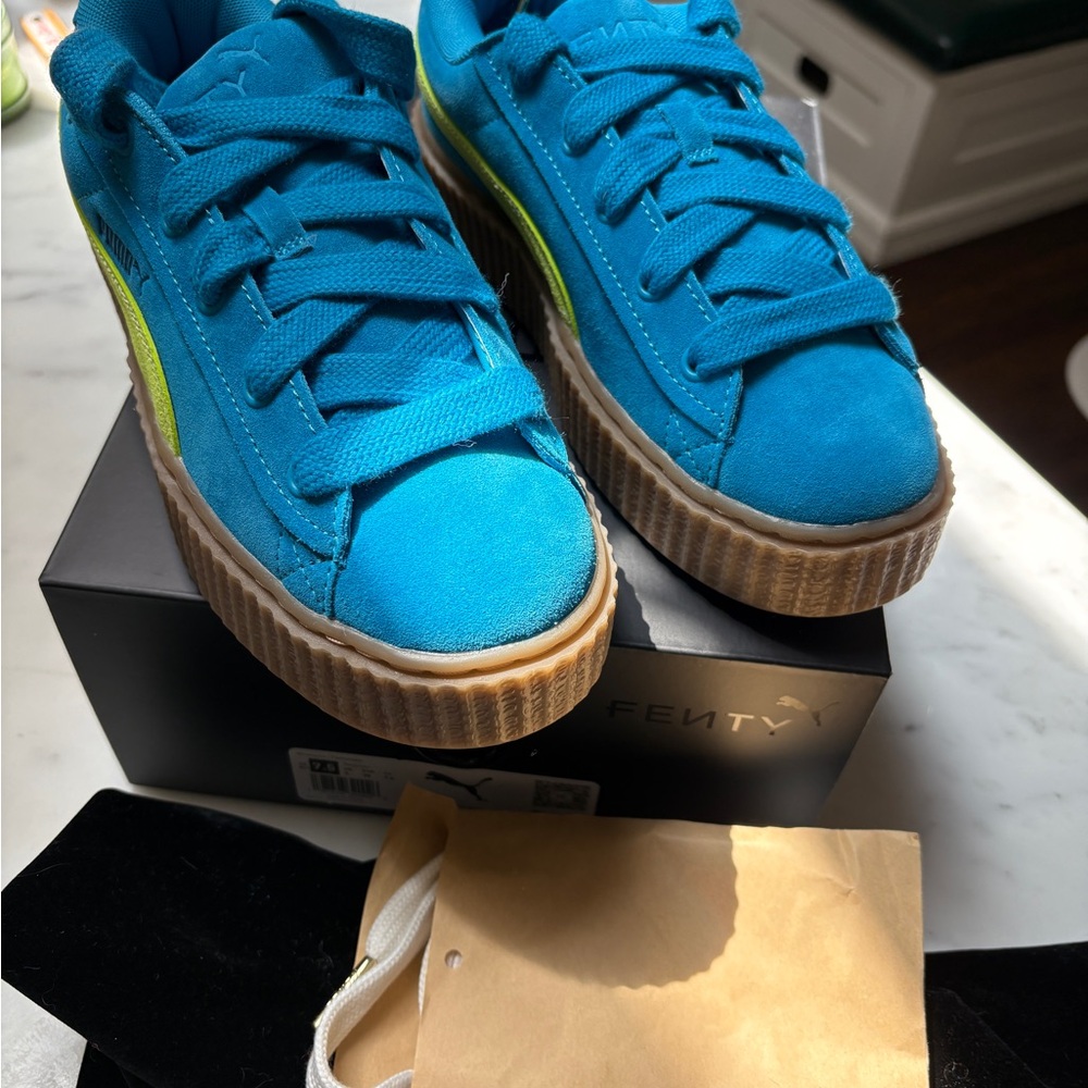 NIB!! Puma Fenty Blue and yellow platform Sneakers